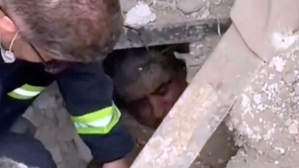 Moment rescuers find man alive under the rubble in Tehran | US-Israel war on Iran