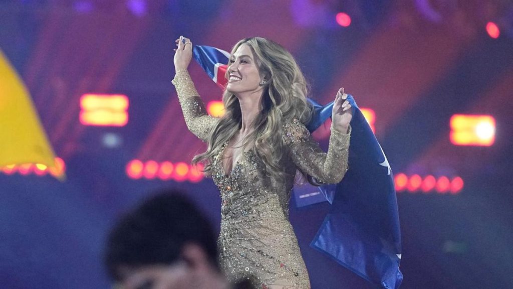 Goodrem sings for Australia in Eurovision final
