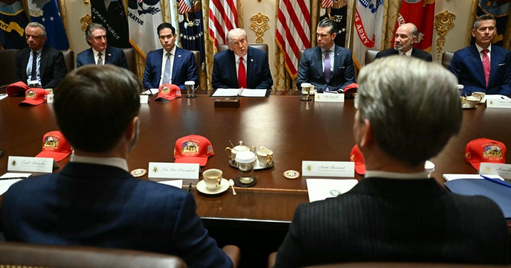 Trump holds Cabinet meeting at the White House as negotiations continue to end Iran war