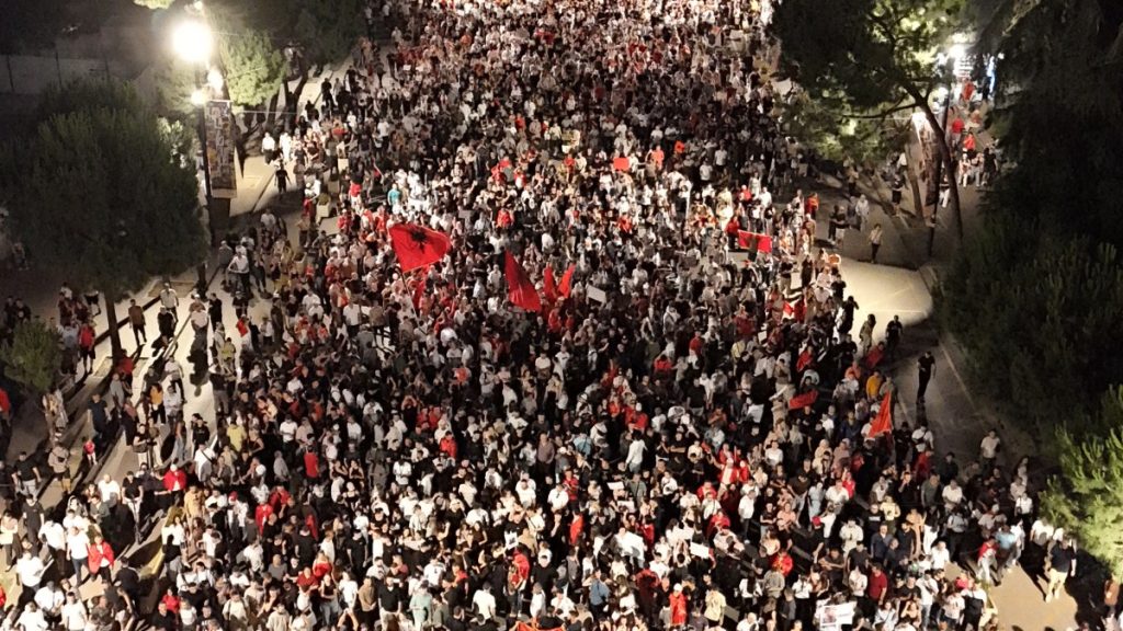 Thousands rally in Albania in largest protest yet against Kushner resort | Donald Trump News