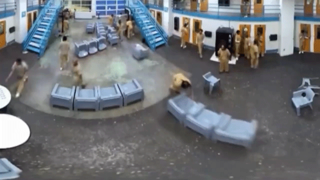 Jail riot caught on camera after inmates complained about phones and time out