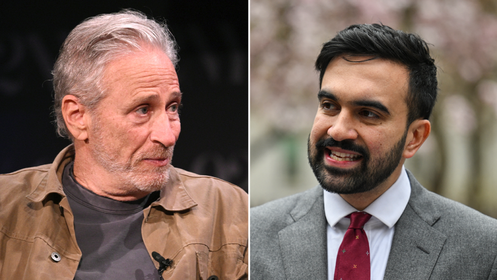 Jon Stewart asks Mamdani where he splits with Democratic socialists