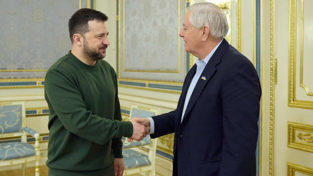 Zelenskyy says Ukraine has shifted momentum in war, honors Lindsey Graham