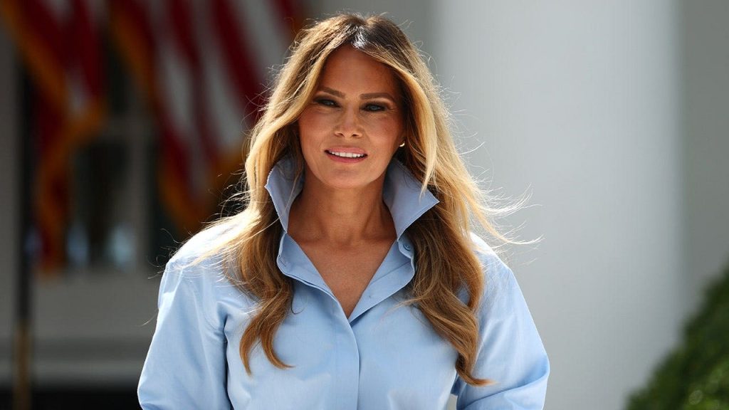 Melania Trump returns to White House Rose Garden for IndyCar race