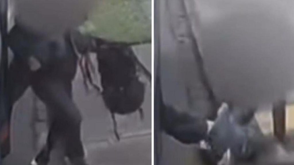 Horror moment young boy’s legs become trapped on bus, dragged down gutter