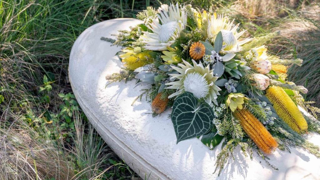 Aussie woman buried in mushroom coffin grown form mycelium and hemp