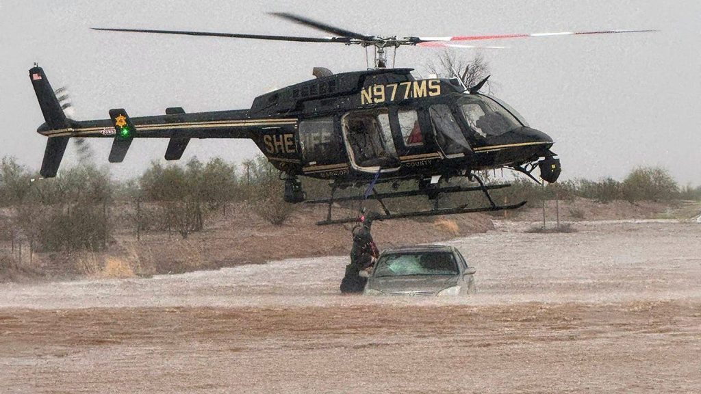 Arizona sheriff’s helicopter rescue saves 2 people in flooded car