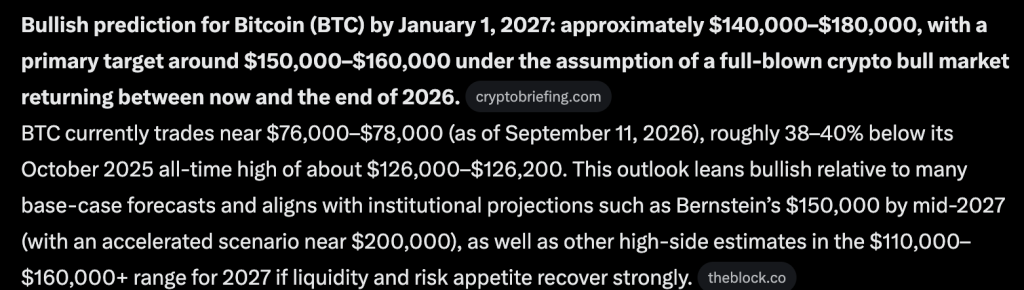 Elon Musk’s Grok AI Predicts That Bitcoin Could Hit $200K by 2027
