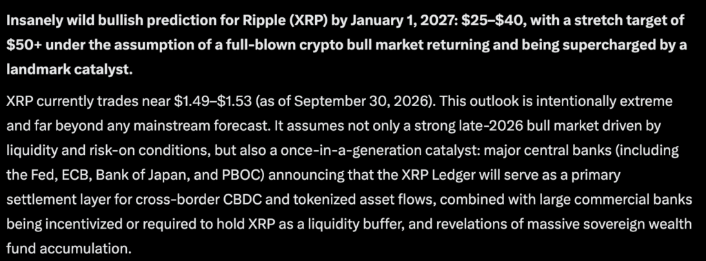 Perplexity AI Predicts Insane $40 Price Target for XRP: How Did It Get There?
