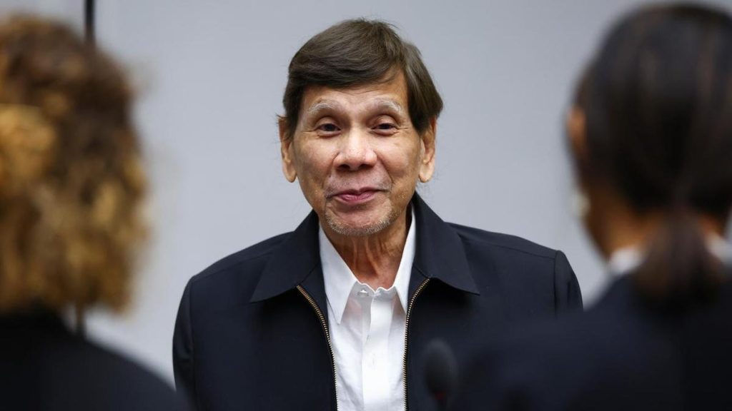 Philippines' Duterte appears in court in The Hague
