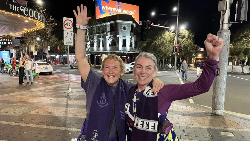 Passionate Fremantle Dockers fans are prepared to travel anywhere to be at MCG for historic grand final