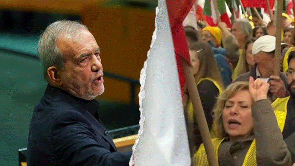 Iran president called a terrorist by protestors outside UN assembly