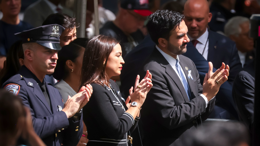 Mamdani and AOC ripped for appearing to laugh during 9/11 Memorial remembrance
