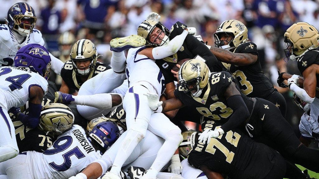 Saints’ Tyler Shough scores go-ahead TD vs Ravens but NFL fans wonder whether the ball crossed the goal line