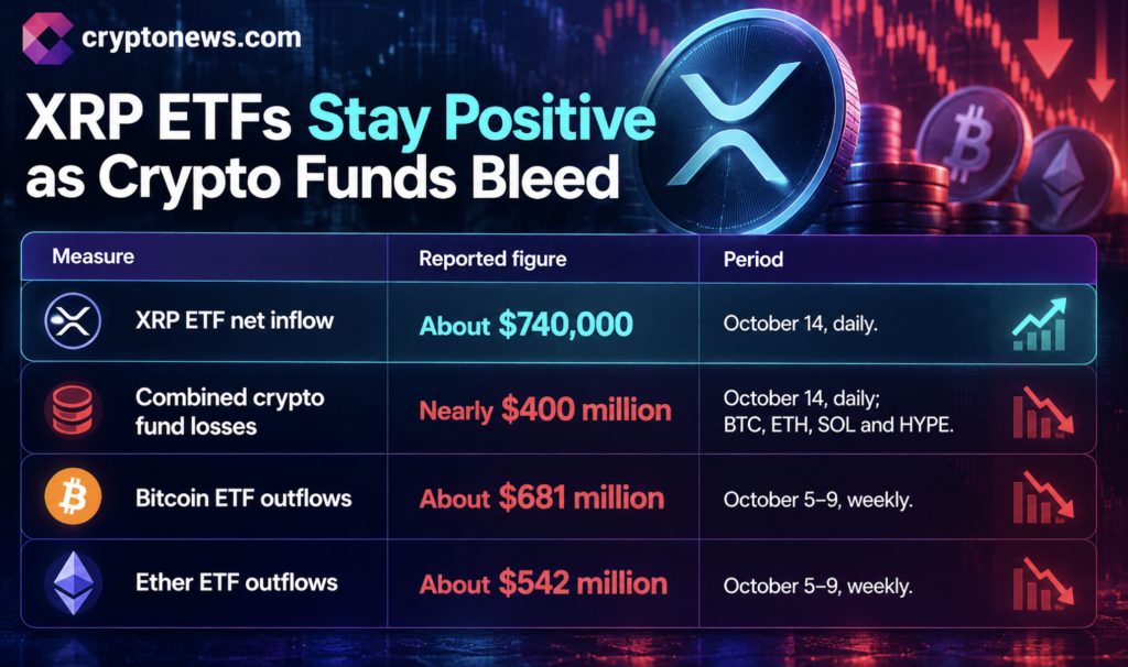 XRP Price Drops, But ETF Defies Crypto Bloodbath as Bitcoin and Ethereum Funds Bleed
