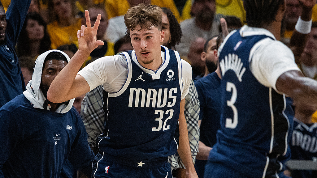 Mavericks star Cooper Flagg exits game after hard foul sparks shoving match vs Pacers