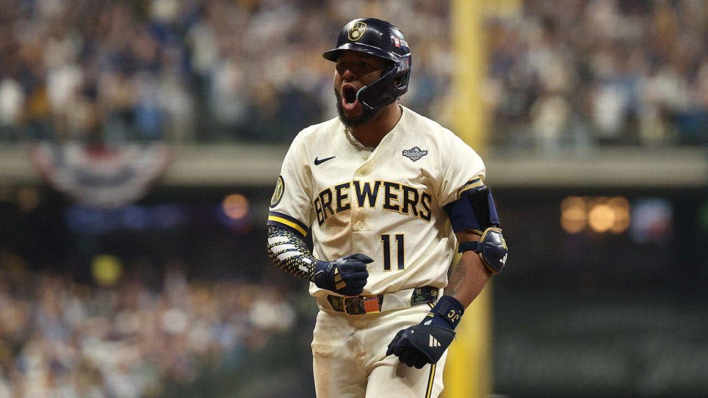 Brewers rally past chaotic late-game replay, premature celebrations to win first World Series game in 44 years