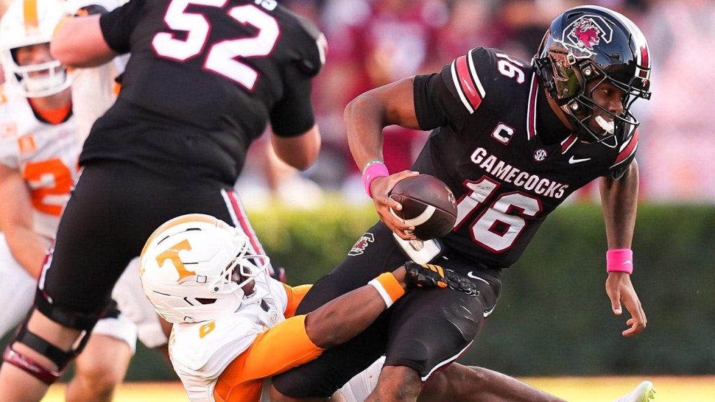 LaNorris Sellers’ acrobatics, late fumble recovery help give South Carolina walk-off win over Tennessee
