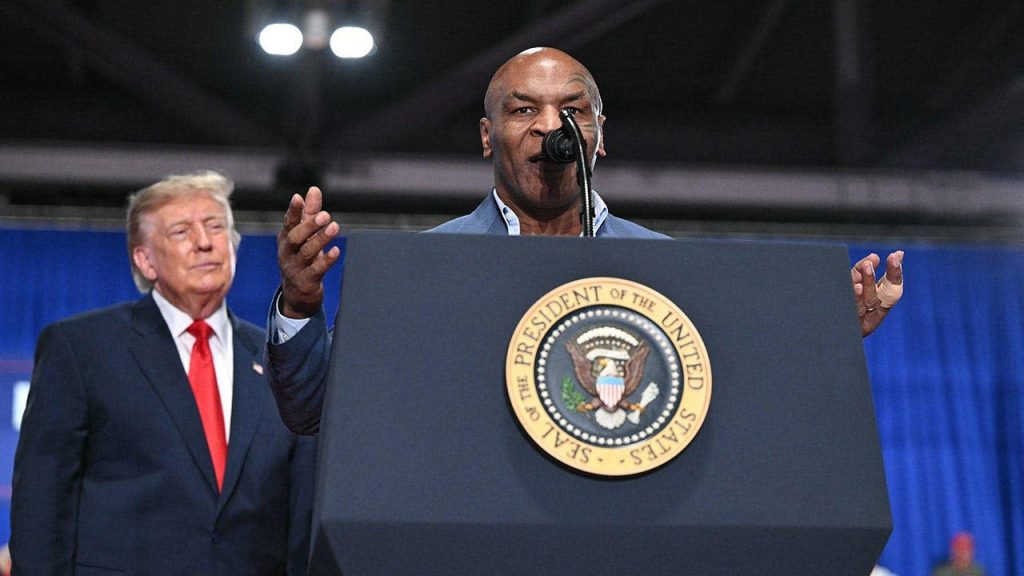 Trump brings Mike Tyson on stage at Syracuse rally, jokes that he is Bruce Blakeman’s personal security