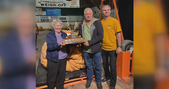 Giant pumpkin squashes competition, sets new record at Manitoba fair – Winnipeg